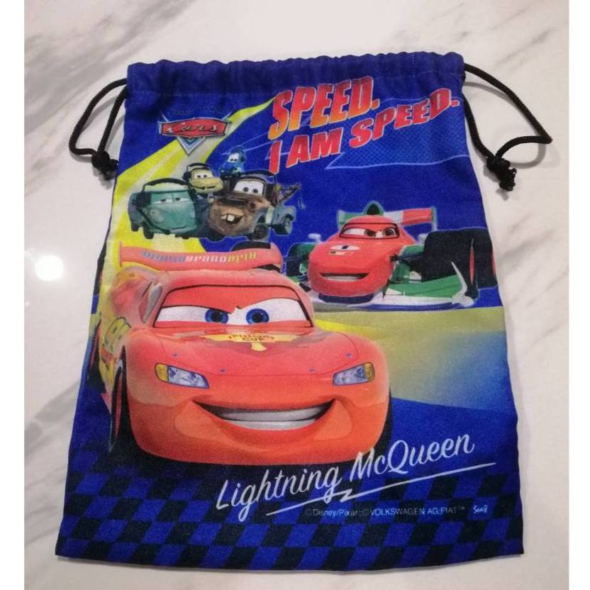 กระเป๋าผ้าหูรูด Lightning McQueen ขนาด 8.5 x 11 นิ้ว
