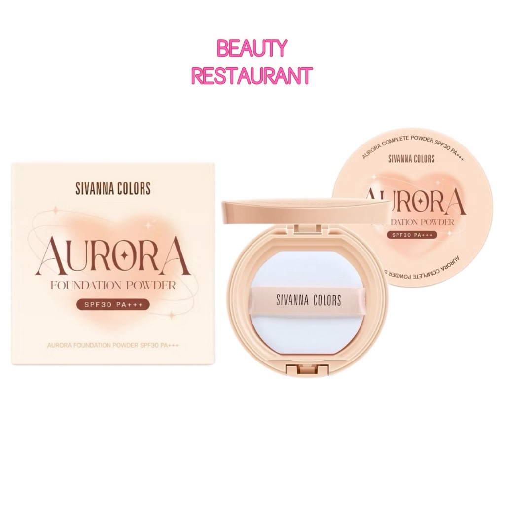 HF728 แป้งพัฟ ซีเวนน่า คัลเลอร์ส Sivanna Colors Aurora Foundation Powder SPF30 PA+++