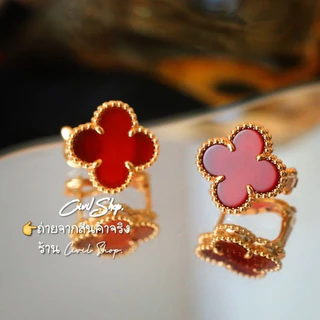 ต่างหู ห่วง ใบโคลเวอร์ ดอก1.5ซม. CIVIL JEWELRY (พร้อมส่งในไทย)