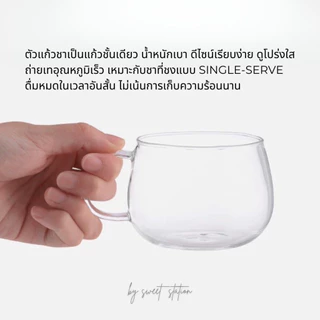 แก้วชา Tea Infuser Cup ขนาด 350ml. แก้วกรองชา พร้อมฝาปิด ทนร้อน แก้วใส ฝาลายการ์ตูน