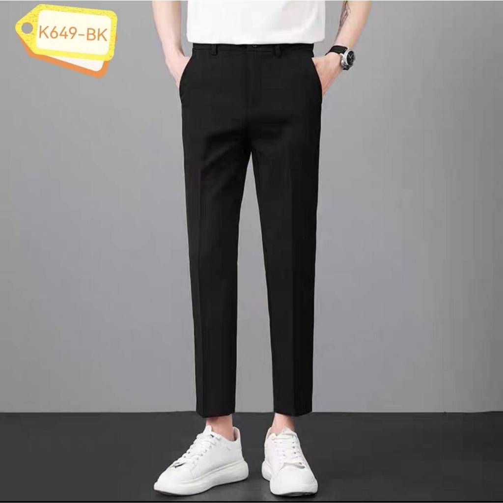 กางเกงขายาว กางเกงใส่ทำงาน กางเกง 5 ส่วน กางเกงสแล็คผู้ชาย แฟชั่น ผู้ชาย รุ่นทรงกระบอกเล็ก ✨🔥 NEW IN! 🔥  K649