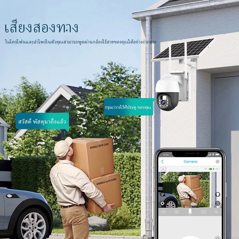 【กล้องวงจรปิดซื้อ 1 แถม 1 CCTV】WIFI กล้องวงจรปิด กล้องวงจรปิดไร้สาย โซล่าเซลล์ Full HD 5MP กล้องวงจร IP Camera