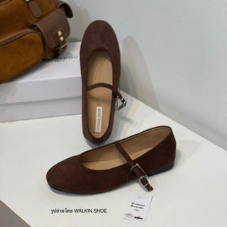 (พร้อมส่งจากไทย) รองเท้าแมรี่เจน หนังนิ่ม สีมอคค่า (MOCHA) ร…