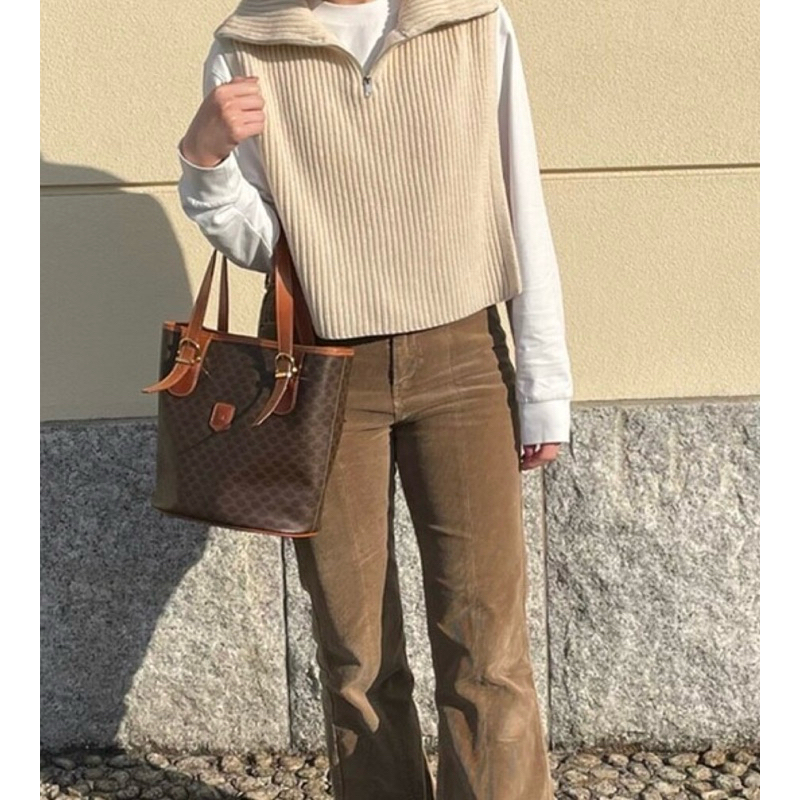 [พร้อมส่ง] กางเกงยีนส์ผ้าลูกฟูกสีน้ำตาลอ่อน แต่งคอร์เซ็ตด้านหลังแบรนด์ญี่ปุ่นAS KNOW AS PINKYของแท้💯