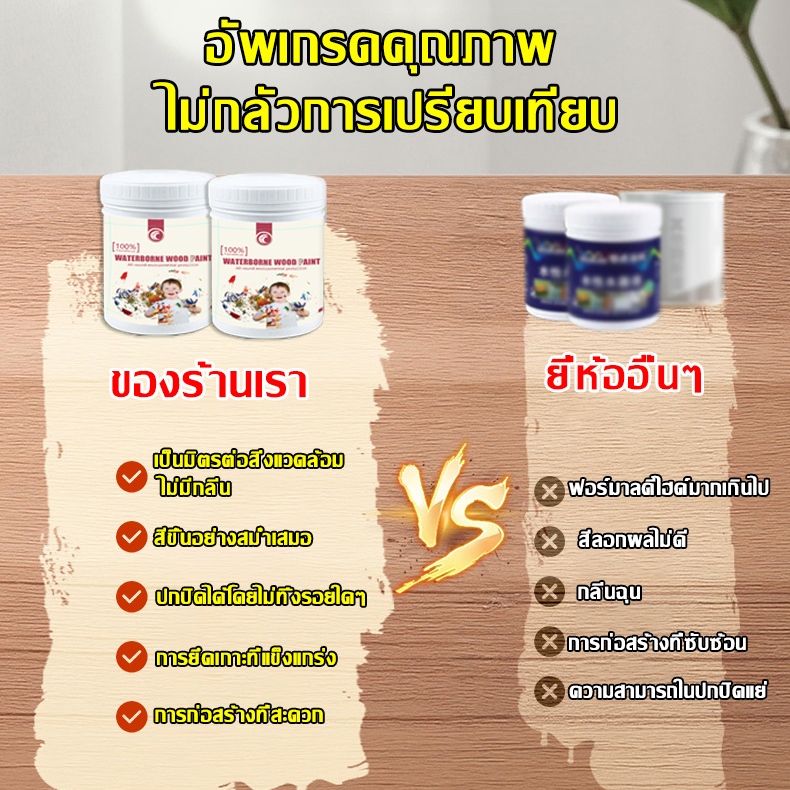 【100 ปี โดยไม่ซีดจาง】1kg สีย้อมไม้ สีทาไม้สูตรน้ำ ทาสี ใช้ได้กับไม้ทุกประเภท 5 สีให้เลือก กันหนอนเจาะ กันน้ำ สีไม่หลุด - รูปที่ 3