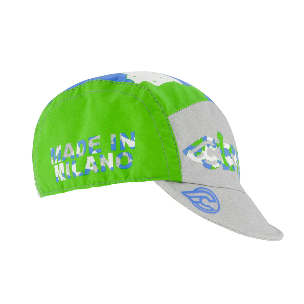 CINELLI CYCLING CAP - EXPLORER GLOBAL CYCLING GREEN AND BLUE