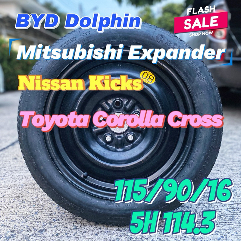 ล้ออะไหล่ มือสองญี่ปุ่น 5 รู 114.3 ขอบ 16 ขนาดยาง 115/90/16 เหมาะสำหรับ BYD Dolphin