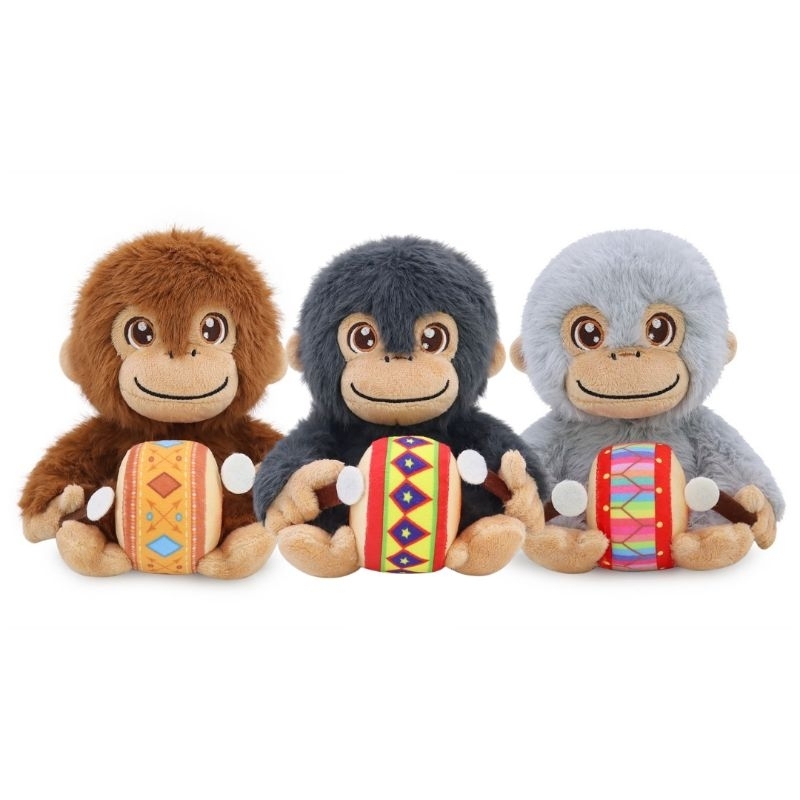 ตุ๊กตา ลิง Monkey ขนาด 8 นิ้ว #Brown #Grey  #Light Grey มี3,สี