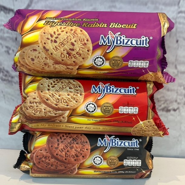 Mybizcuit มายบิสกิต ไดเจสทีฟ บิสกิตธัญพืช มี 3 รสชาติ นำ้หนักสุทธิ 250 กรัม
