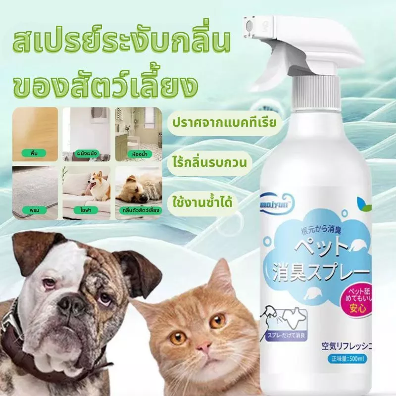 🐱 แมวดับกลิ่น ดับกลิ่นสัตว์เลี้ยง 500ml สเปรย์ดับกลิ่นฉี่แมว. ต้านเชื้อแบคทีเรีย 99.99% ระงับกลิ่นกาย 24 ชม🐱