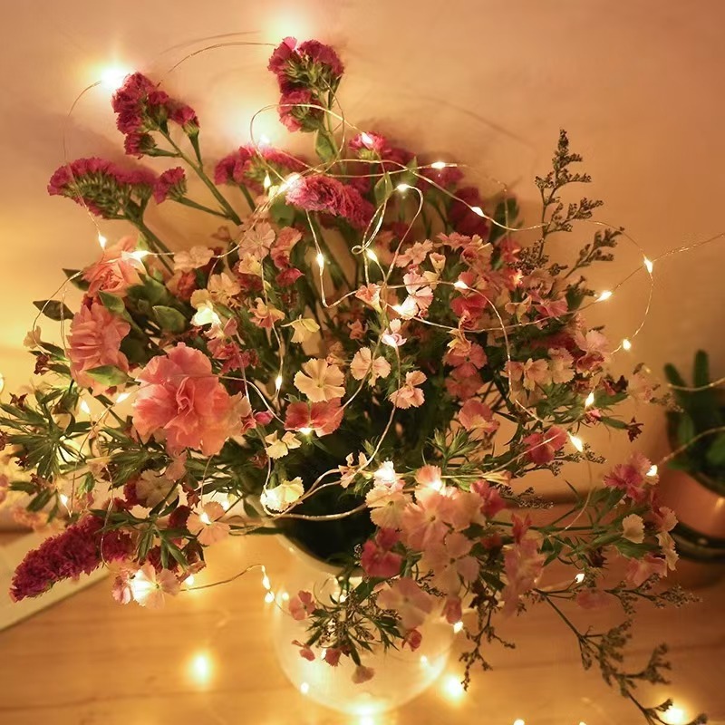 ✨ 1Mนำกล่องของขวัญเค้กช่อดอกไม้ตกแต่งแสงสี ✨ ไฟสตริง AG13 แบตเตอรี่ไฟสตริงกล่องสีขาวขนาดเล็กสามเกียร์ปรับไฟสตริง - รูปที่ 2