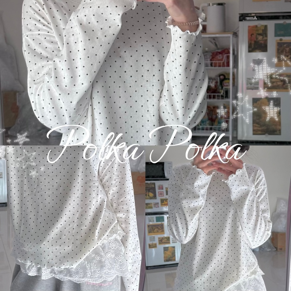 Polka Polka Long Sleeve - เสื้อแขนยาว โพกาดอต