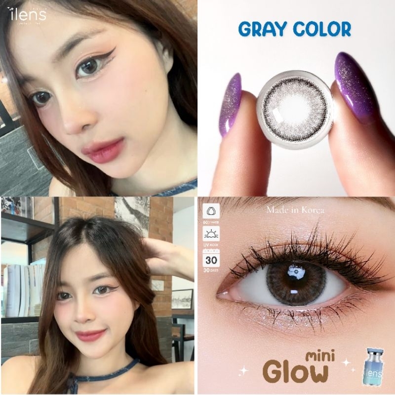 คอนแทคเลนส์ รุ่น Mini Glow มีสี เทา/ตาล/ดำ Gray/Brown/Black มีค่าสายตา (0.00)-(-10.00)