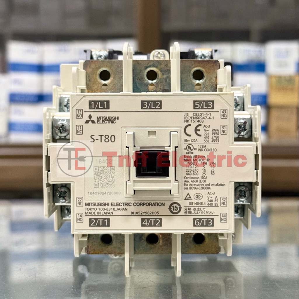 Mitsubishi S-T80 (คอยล์ 220V, 380V) แมกเนติก คอนแทคเตอร์ (2NO + 2NC)