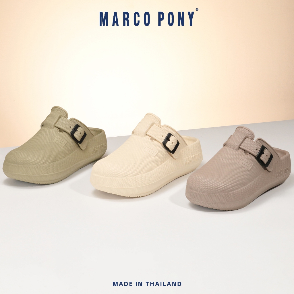 Marco Pony รองเท้าเปิดส้น รองเท้าแบบสวม สไตล์มินิมอล EVA กันน้ำ พื้นนิ่ม เสริมความสูง Size 36-41 รุ่น MH9029