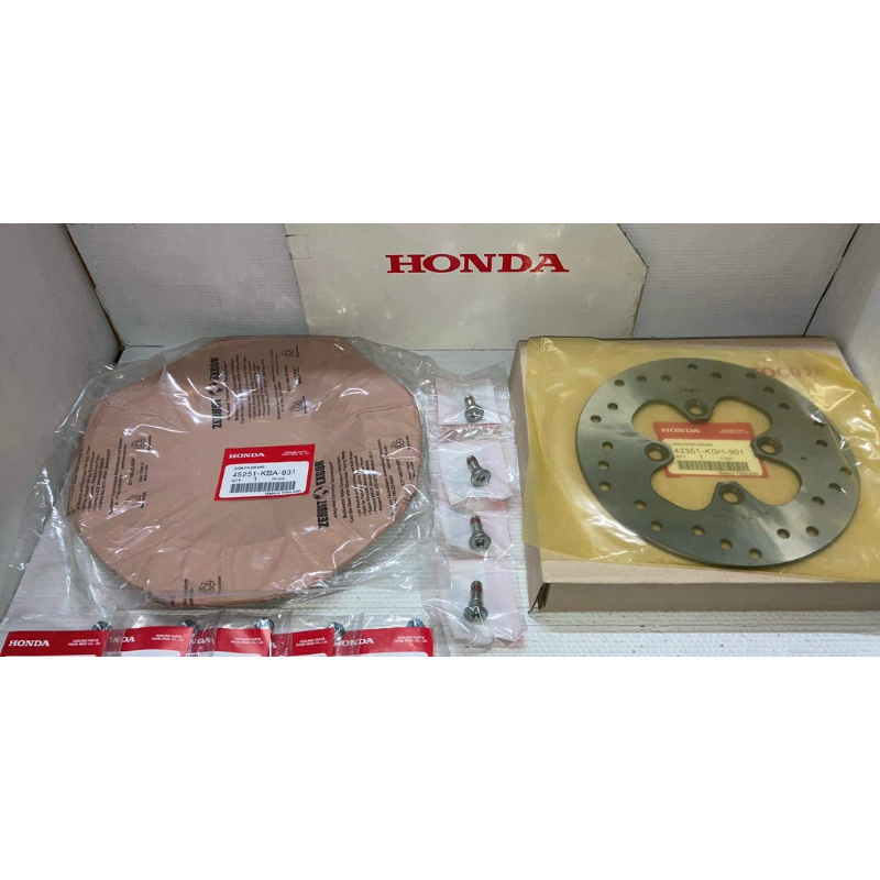 จานดิสเบรค หน้า+หลัง พร้อมน๊อตยึด LS125  Dash New 2T (แท้ศูนย์ฮอนด้า) 43351-KGH-901  45251-KBA-931