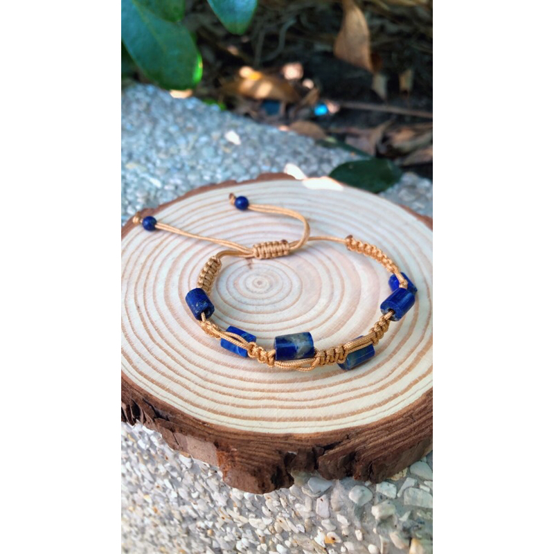 1 pc Natural Stone lapis lazuli handmade bracelet💛💙
