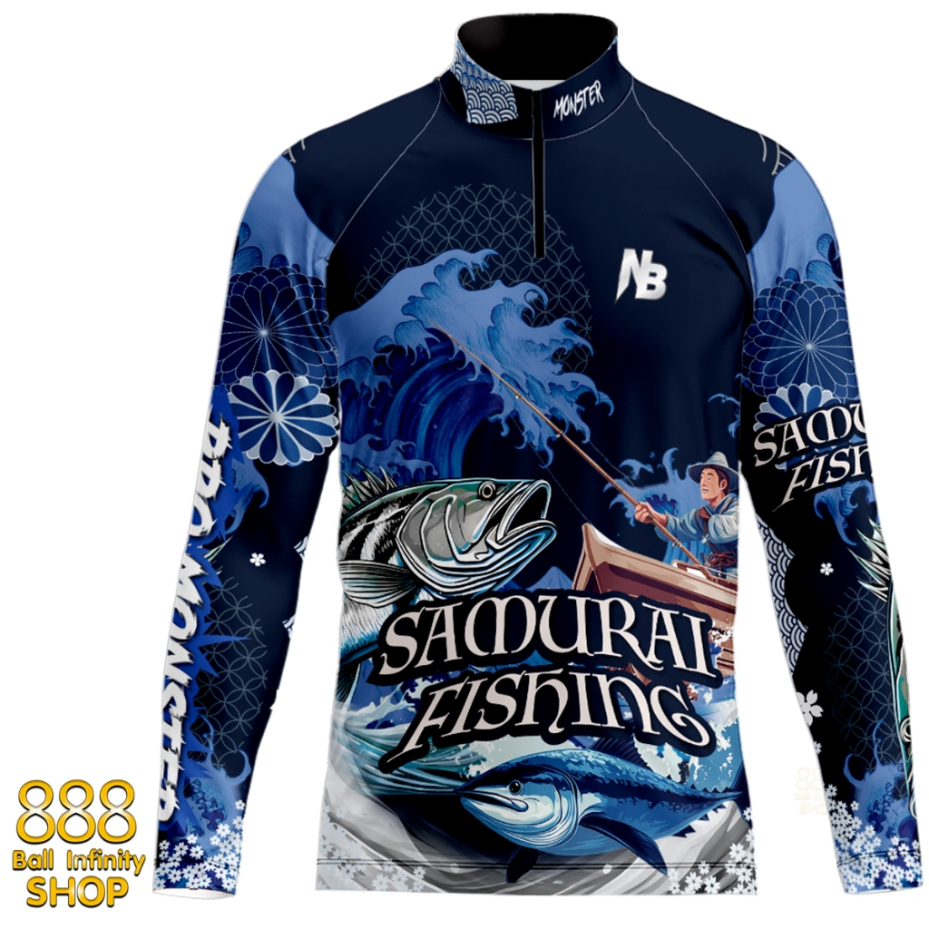 เสื้อตกปลา,ปั่นจักรยาน Set สี 47 SAMURAI FISHING (สินค้าพร้อมจัดส่ง) ป้องกันแสง UV