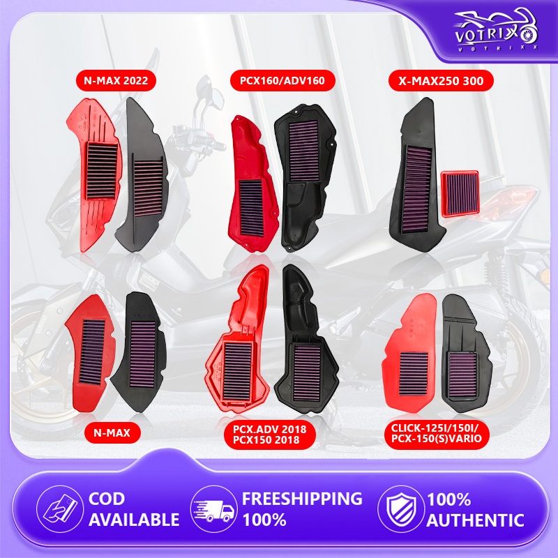 กรองอากาศรถมอเตอร์ไซค์ ตรงรุ่น YAMAHA XMAX NMAX / HONDA PCX CLICK ADV VARIO กรองอากาศผ้ารถมอไซค์-ถอดล้างได้ Air Filter