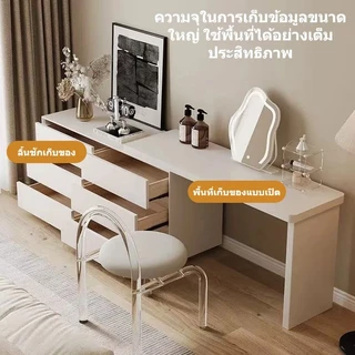 SEVENWOOD โต๊ะแป้ง โต๊ะเครื่องแป้ง โต๊ะสีขาว โต๊ะแต่งหน้า โต๊ะ 120+ตู้ 120ซม โต๊ะเครื่องแป้ง มินอมอล