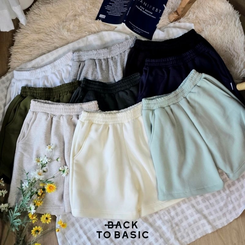 [Back to Basic] กางเกงขาสั้นผู้หญิง ผ้าสำลี สายฝอ สายเกา  Sweatpants Shorts รุ่น Cozy (สำลี)