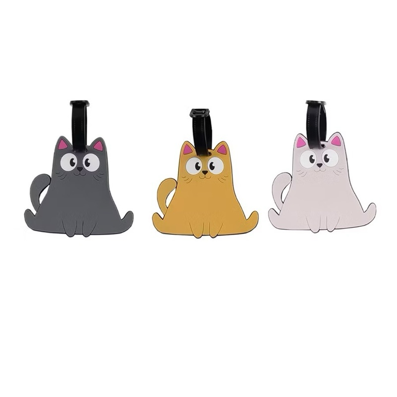 ✅ ขายดี Luggage Tag ป้ายชื่อห้อยกระเป๋า แท็กกระเป๋าเดินทาง ลายแมวการ์ตูนน่ารัก