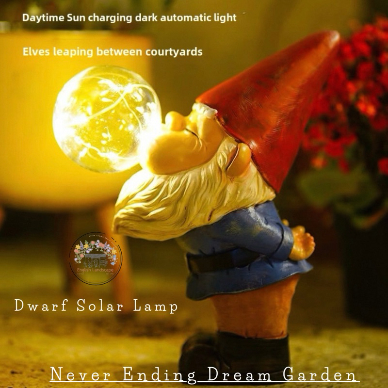 Dwarf Solar Lamp รูปปั้นหุ่นคนแคระมีไฟโซล่าเซลล์