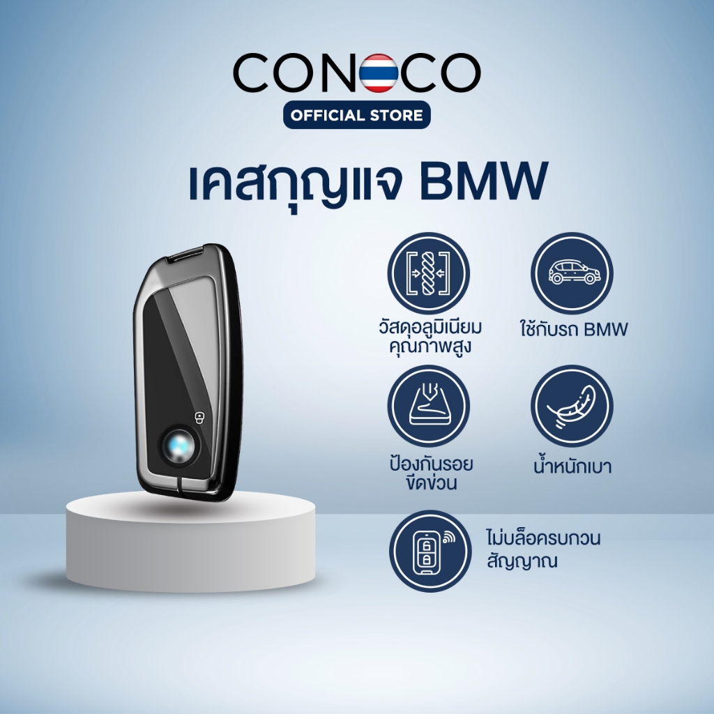 เคสกุญแจเหล็ก BMW 2025 พร้อมห่วงคล้อง รุ่นใหม่ล่าสุด Car Key Case TPU