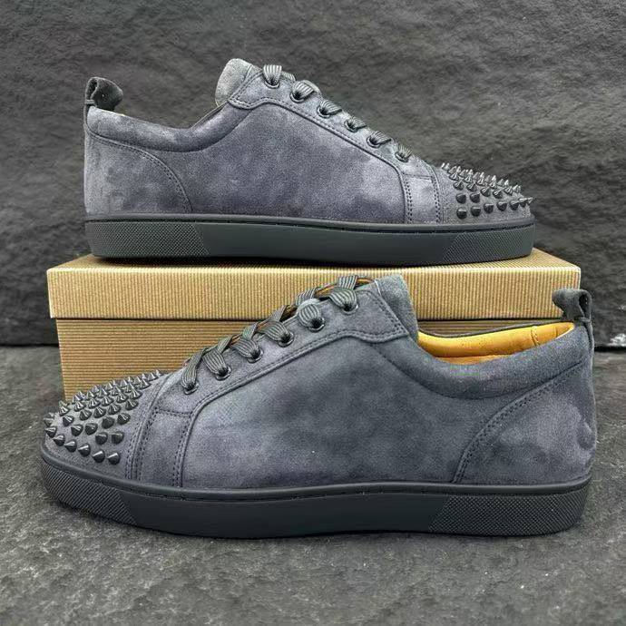 Christian Louboutin  Vieira Spikes red sole leather casual sports shoes for men and women 598