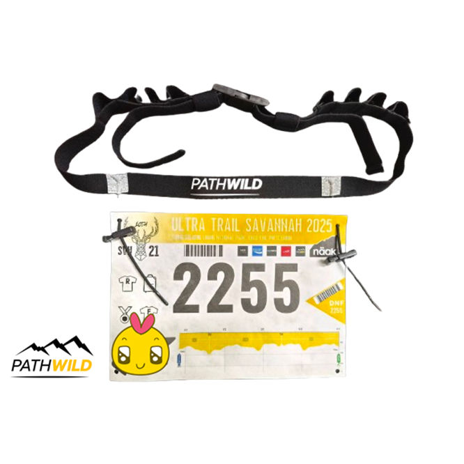 PATHWILD Belt BIB (Black) เข็มขัดสำหรับติดบิบ เบอร์วิ่ง ปรับกระชับได้ตามรอบเอว ใส่ได้ทุกไซส์ มีช่องใส่เจล 8 ช่อง
