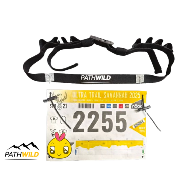 PATHWILD Belt BIB (Black) เข็มขัดสำหรับติดบิบ เบอร์วิ่ง ปรับกระชับได้ตามรอบเอว ใส่ได้ทุกไซส์ มีช่องใส่เจล 8 ช่อง