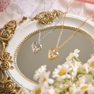 (พร้อมส่งวันถัดไป) earika.earrings - victorian heart locket สร้อยคอจี้หัวใจล็อกเกต วัสดุstainless steel ใส่อาบน้ำได้