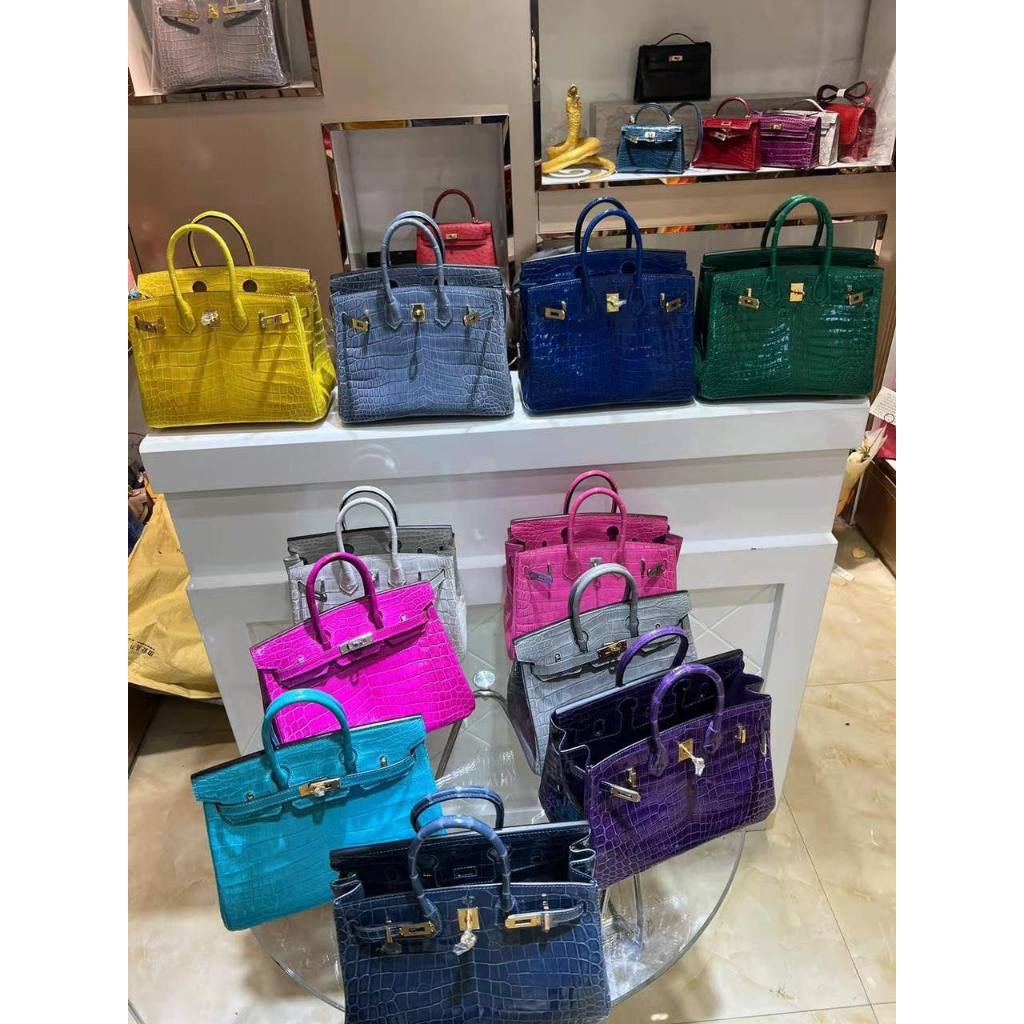 กระเป๋าทรง_BK  Croco 25 /30cm (10/12นิ้ว)_ มีแถมสาย1เส้นกระเป๋าถือ_แฟชั่นสะพายข้างผู้หญิง _กระเป๋า_ ฟรีของแถม