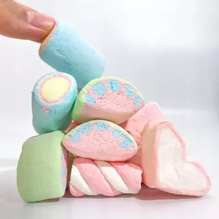 [ยกถัง] มาร์ชเมลโล่ฟรีซดราย ตัวฮิต กรอบฟู หวาน หอม กินเพลิน มาร์ชเมลโล่ snackies