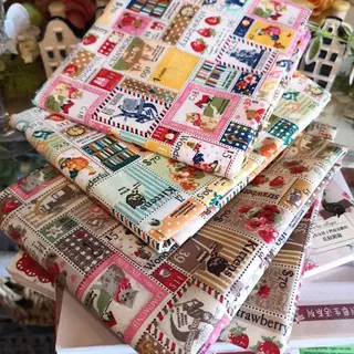 ผ้าคอตตอน ลาย น้องซู ผ้า เนื้อดี พิมพ์ลาย มีให้เลือกหลายสี สินค้าพร้อมส่งจากไทย