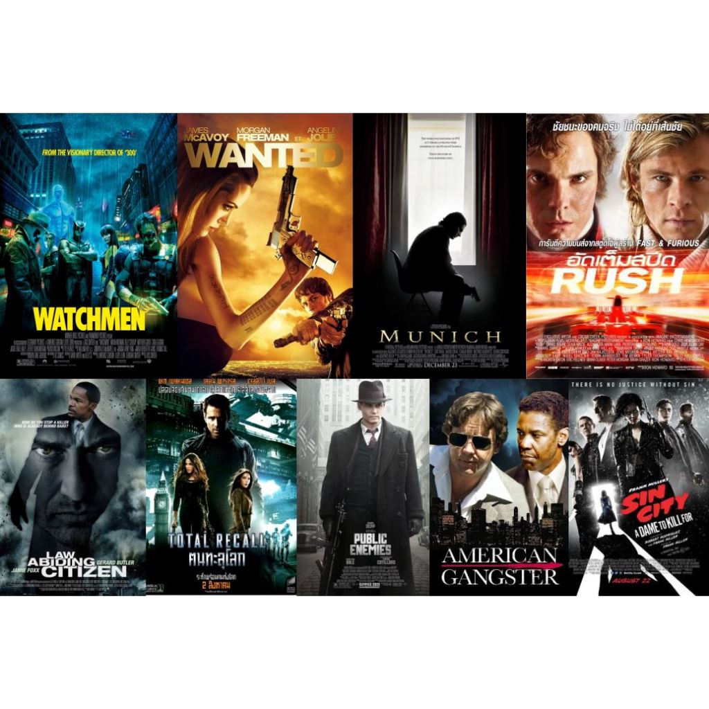 Flash Drive 64 Gb 2Ks to Action Films Vol. 1 Watchmen_Wanted_Total Recall ภาพ Full HD 1080p และ 4K