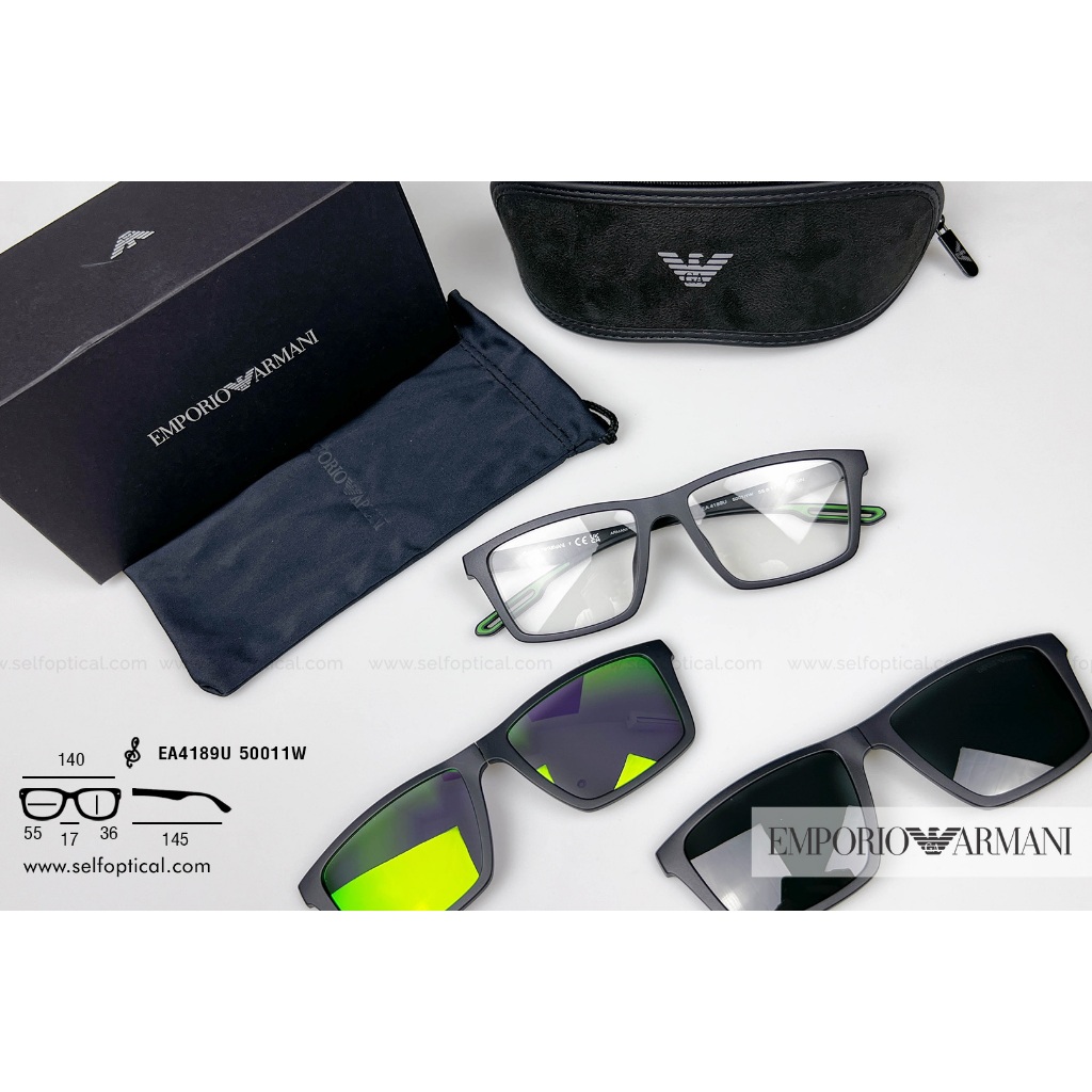 กรอบแว่น คลิปออน EMPORIO ARMANI EA4189U Size 55 ลิขสิทธิแท้ 💯% โดย SELF Optical