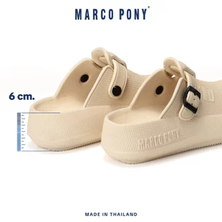 Marco Pony รองเท้าหัวโต รองเท้าแตะผู้หญิงแฟชั่น เพื่อสุขภาพ เบาสบาย ส้นหนา 6 ซม MH9029