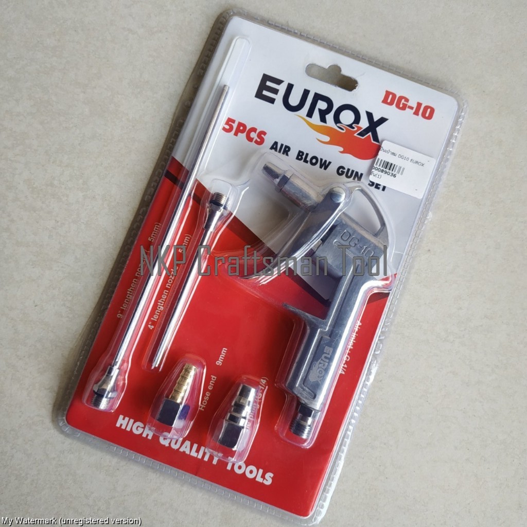 ปืนฉีดลม 5ตัวชุด EUROX DG-10 หัวฉีดลม ปืนเป่าลม​ ปืนลม​ ผลิตจากอลูมิเนียม ของแท้ 100%