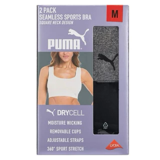 PUMA Seamless Sports Bra สปอร์ตบราไร้ตะเข็บ ผ้านุ่ม ยืด ใส่สบาย สายสามารถไขว้ได้ 2 แบบ 🇺🇸💯
