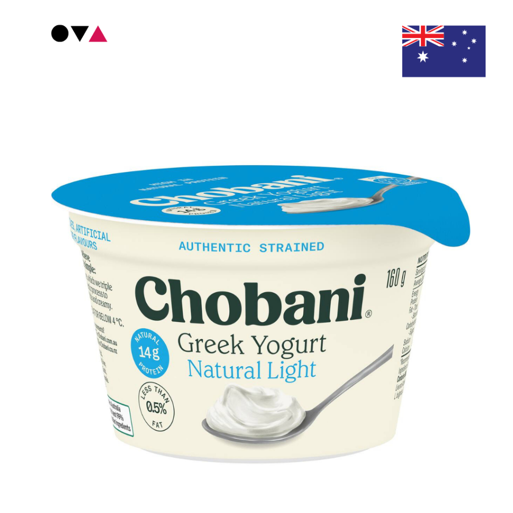 Chobani Greek Yogurt Natural Light 170g กรีก โยเกิร์ต ไขมันต่ำ จากออสเตรเลีย