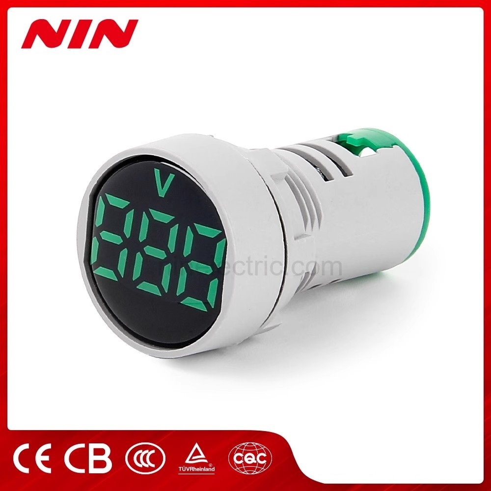 NIN Voltmeters โวลต์มิเตอร์ รุ่น AD101-22VM จอแแสดงผลดิจิตอลไฟแสดงสถานะ LCD ขนาด 22mm 20-500VAC