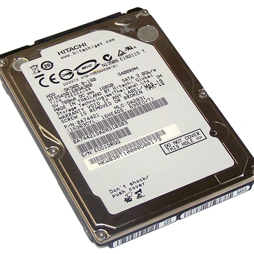 Hitachi GST Travelstar 5K500.B HTS545016B9A300 (0A57911) 160GB 5400 RPM 8MB Cache SATA 3.0Gb/s 2.5"