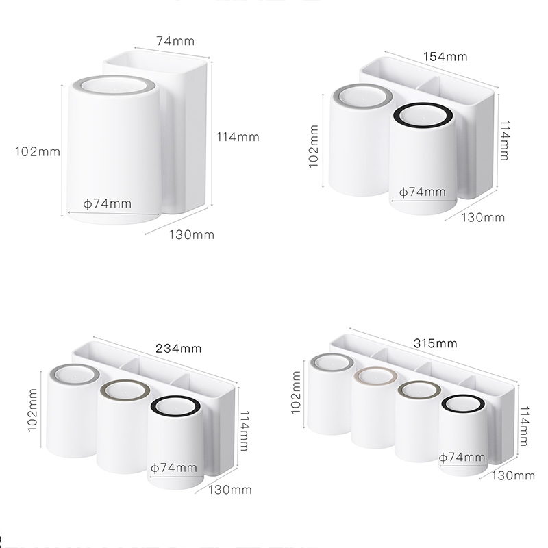 Goody Home ชุดเก็บถ้วย  แขวนแปรงสีฟันและที่วางของด้านหลังชั้นวาง   ติดผนังแบบไม่ต้องเจาะ - รูปที่ 7