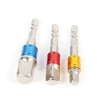 หัวต่อสว่าน สว่านต่อบล็อก จำนวน 3ตัว มี3 สี (1/2”, 3/8”, 1/4”) ชุดข้อต่อ ข้อต่อสว่าน ข้อต่อลูกบล็อก