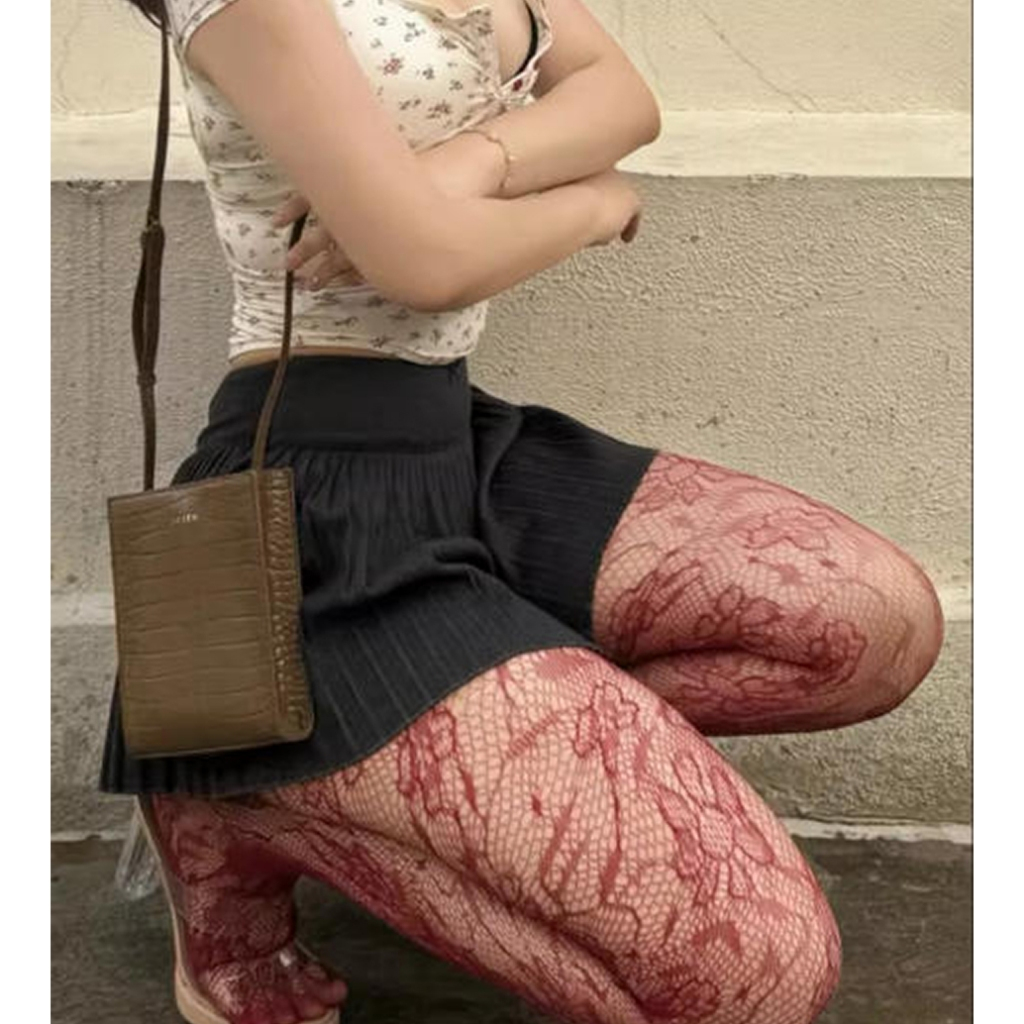 🎇Great Night🎇 ถุงน่องเซ็กซี่ ถุงเท้าลูกไม้ บางและเบา ลายดอกไม้ การออกแบบกลวง มีให้เลือกหลากหลายสี ส่งไวจากไทย - รูปที่ 5