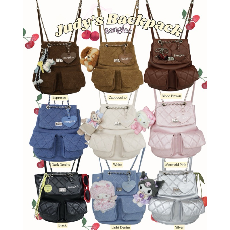 8anglesshop - 🍒🎒น้องกระเป๋าเป้ Judy backpack 13นิ้ว แถมฟรีพวงกุญแจ💖D038