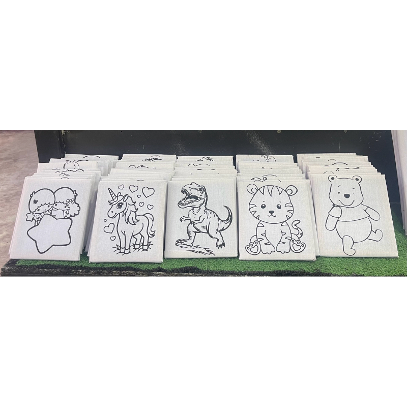 เฟรมผ้าระบายสีคละลาย10ชิ้น