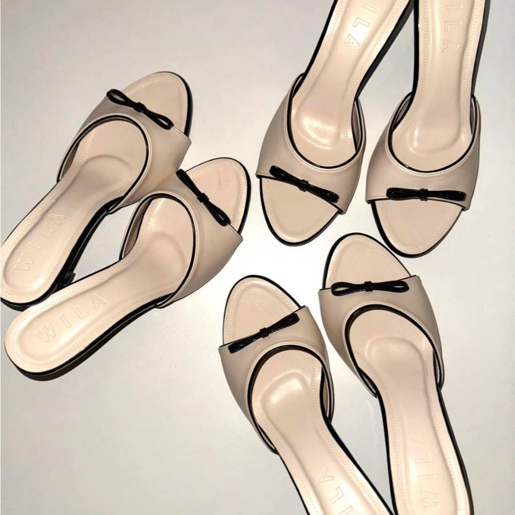 【ลดแรงสุด💥】25twentyfives - Nemo รองเท้าส้นสูงหัวแหลมแต่งโบว์ สูง3 นิ้ว| ส่งตรงจาก Wilana shoes