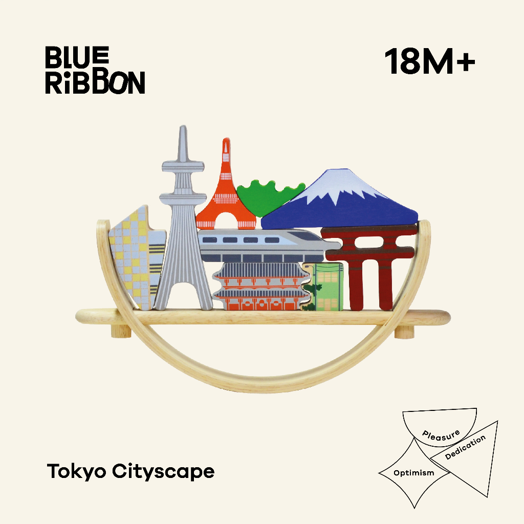 Blue Ribbon Toys ของเล่นไม้บาลานซ์ เมืองโตเกียว(TOKYO CITYSCAPE) ฝึกสมดุล พัฒนากล้ามเนื้อมัดเล็ก & เรียนรู้สถานที่